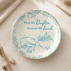 Close-up of Mother Daughter Trinket Dish First My Daughter Forever My Friend Personalized Jewelry Holder Keepsak