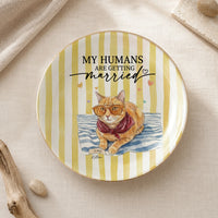 My Humans Are Getting Married Decorative Plate Golden Retriever Wedding Announcement Engagement Gift for Dog Lovers