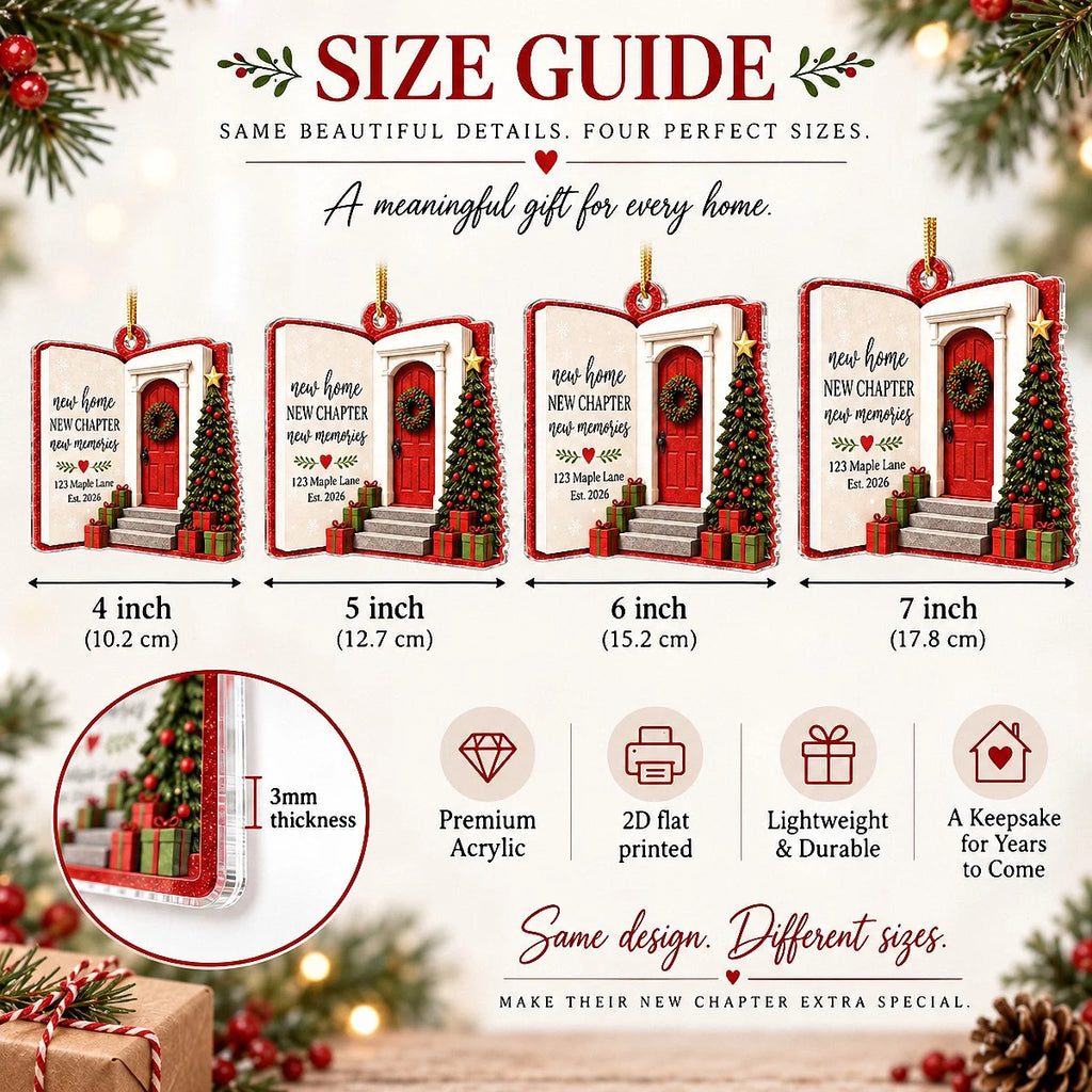 New Home New Chapter New Memories Ornament, Housewarming Gift for New Homeowners, First Home Christm