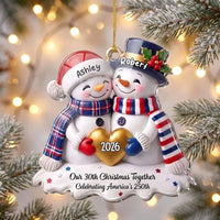 Close-up of Our 30th Christmas Together Celebrating America's 250th Ornament — Ornament for streetwear fans in Los Angeles