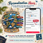 Our Adventure Personalized Travel Ornament Custom Family Vacation Christmas Gift