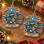 Close-up of Our Adventure Personalized Travel Ornament Custom Family Vacation Christmas Gift
