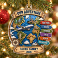 Our Adventure Personalized Travel Ornament Custom Family Vacation Christmas Gift