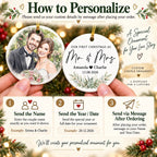 Close-up of Our First Christmas as Mr & Mrs Ornament Personalized Newlywed Wedding Keepsake Gift