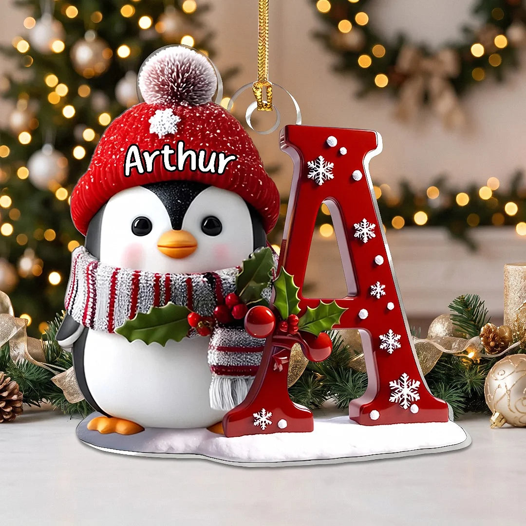 Penguin Letter A Christmas Ornament Ornament — Ornament