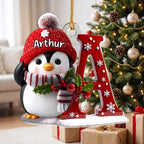 Close-up of Penguin Letter A Christmas Ornament Ornament — Ornament
