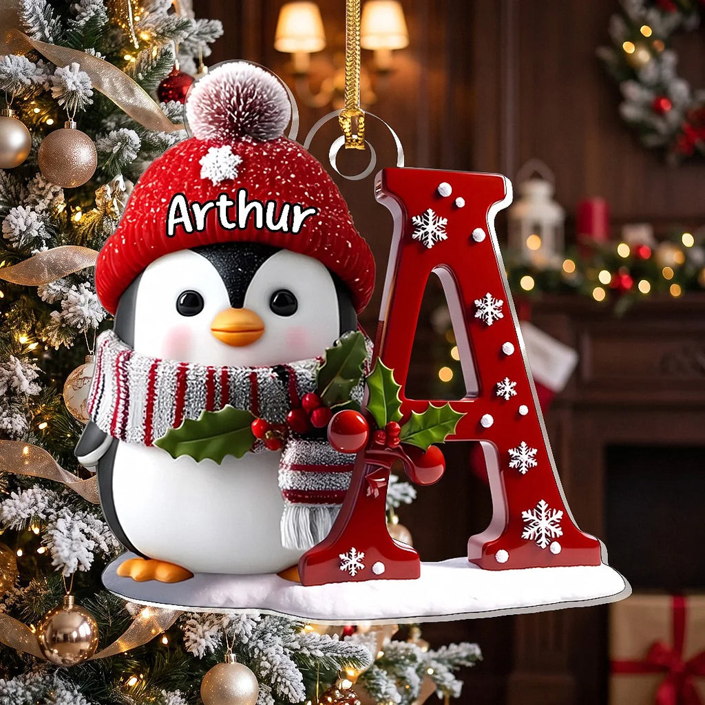 Penguin Letter A Christmas Ornament Ornament — Ornament