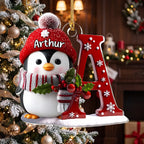 Penguin Letter A Christmas Ornament Ornament — Ornament