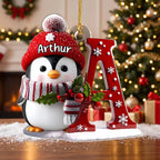 Penguin Letter A Christmas Ornament Ornament — Ornament