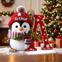 Penguin Letter A Christmas Ornament Ornament — Ornament available at our Los Angeles warehouse