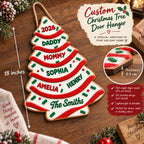 Close-up of Personalized Family Christmas Tree Ornament Custom Name Holiday Keepsake Gift