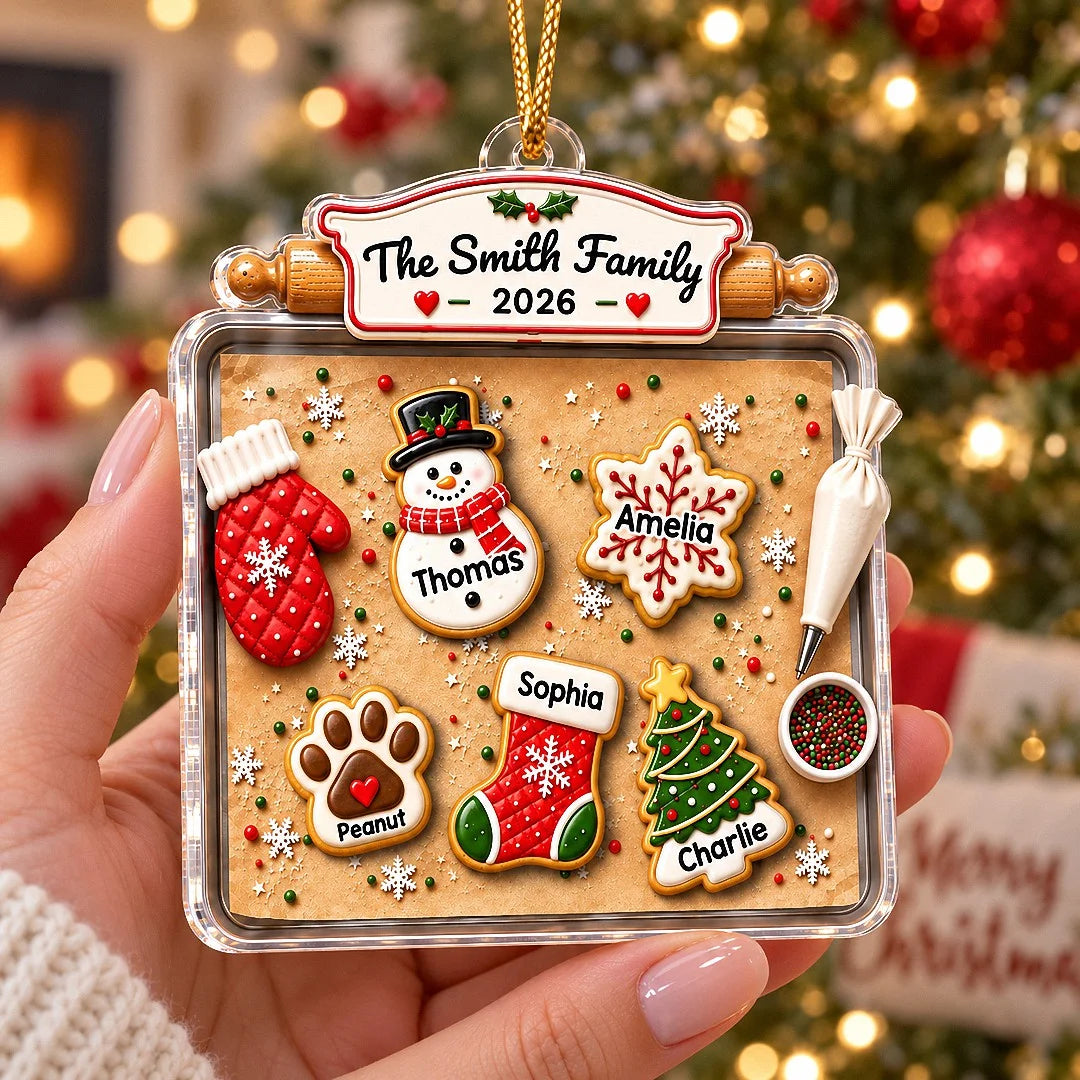 Personalized Gingerbread Family Ornament Custom Christmas Keepsake Gift for Families