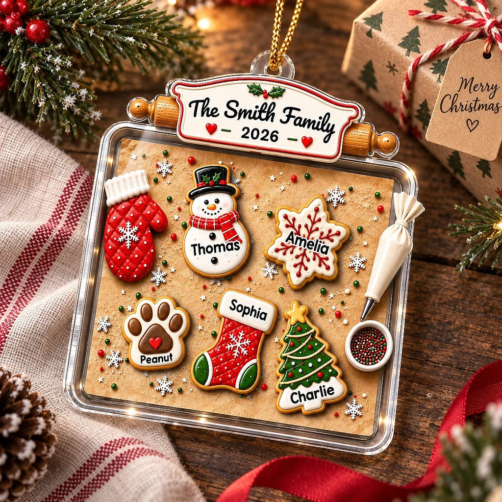 Personalized Gingerbread Family Ornament Custom Christmas Keepsake Gift for Families