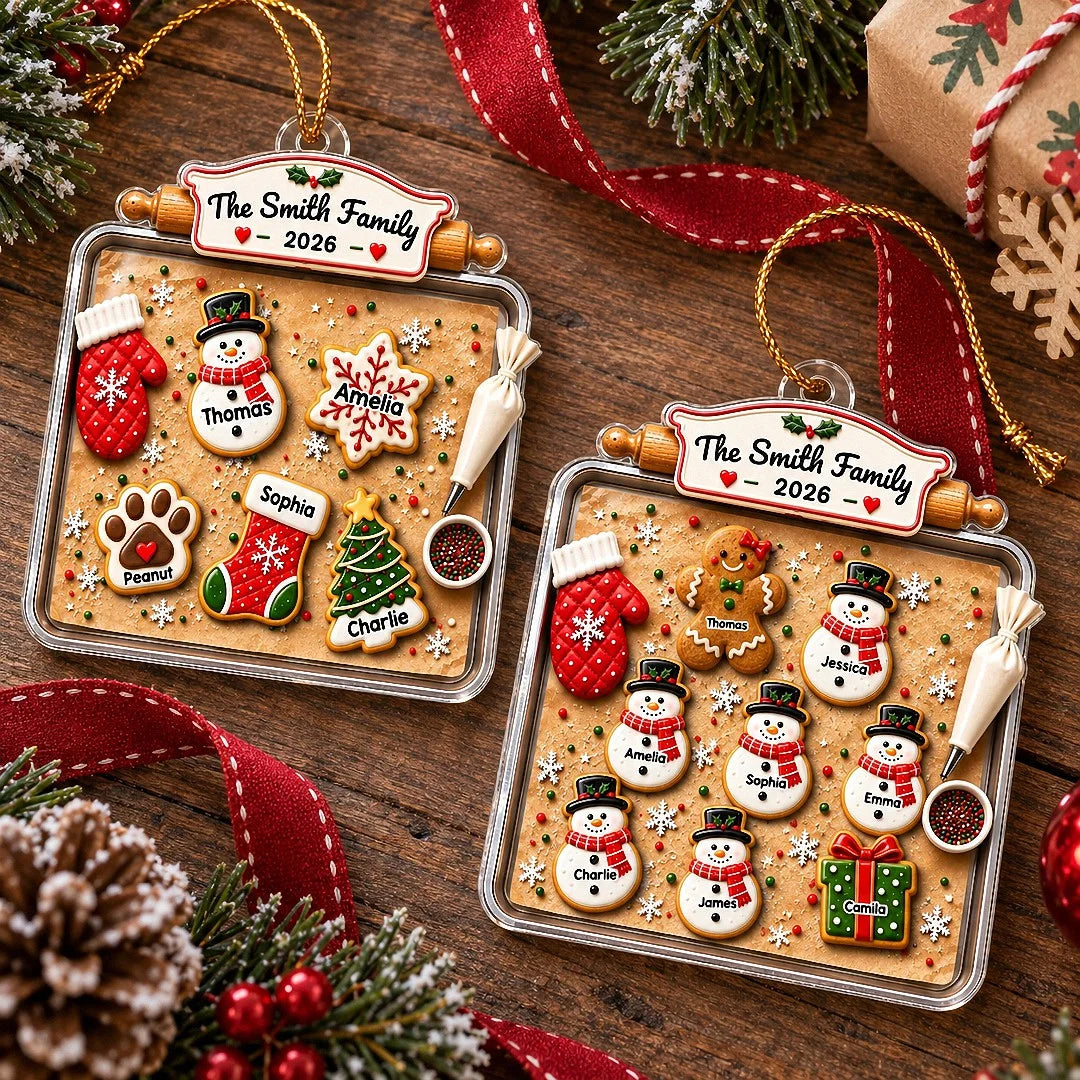 Personalized Gingerbread Family Ornament Custom Christmas Keepsake Gift for Families