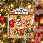 Personalized Gingerbread Family Ornament Custom Christmas Keepsake Gift for Families