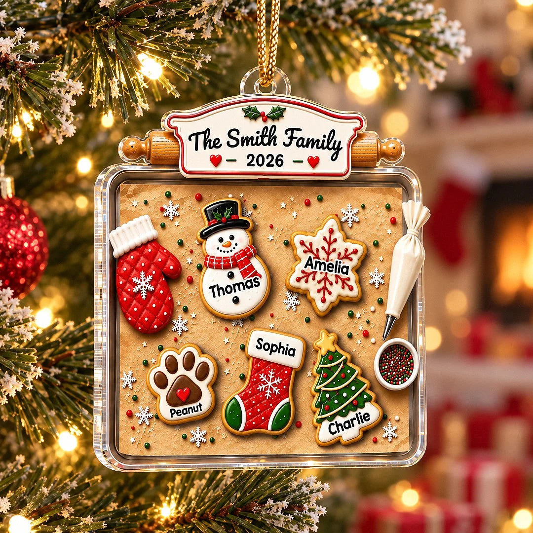 Personalized Gingerbread Family Ornament Custom Christmas Keepsake Gift for Families