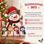 Personalized Grandma Ornament Custom Name Snowman Family Wooden Christmas Gift