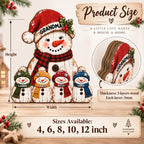 Close-up of Personalized Grandma Ornament Custom Name Snowman Family Wooden Christmas Gift