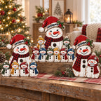 Personalized Grandma Ornament Custom Name Snowman Family Wooden Christmas Gift