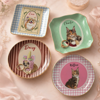Personalized Pet Portrait Ceramic Trinket Dish, Custom Dog Cat Jewelry Ring Tray Keepsake Gift for Pet Lovers