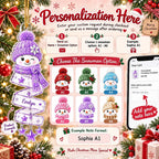 Close-up of Personalized Snowman Ornament Custom Name Christmas Gift for Kids Family Holiday Tree Decoration