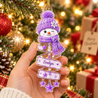 Personalized Snowman Ornament Custom Name Christmas Gift for Kids Family Holiday Tree Decoration