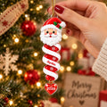 Close-up of Personalized Spiral Christmas Ornament Custom Name Family Holiday Gift
