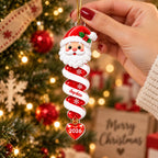 Close-up of Personalized Spiral Christmas Ornament Custom Name Family Holiday Gift
