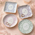 Personalized Toile Pattern Trinket Dish Custom Ceramic Jewelry Ring Holder Wedding Bridal Shower Gif