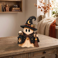 Close-up of Rustic Wooden Ghost Halloween Table Decor Wooden Figurine Set for Tiered Tray and Shelf Home Display for streetwear fans in Los Angeles