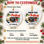 Customer in Los Angeles wearing Senior Year Christmas Ornament Personalized Class of 2027 High School Graduation Gift