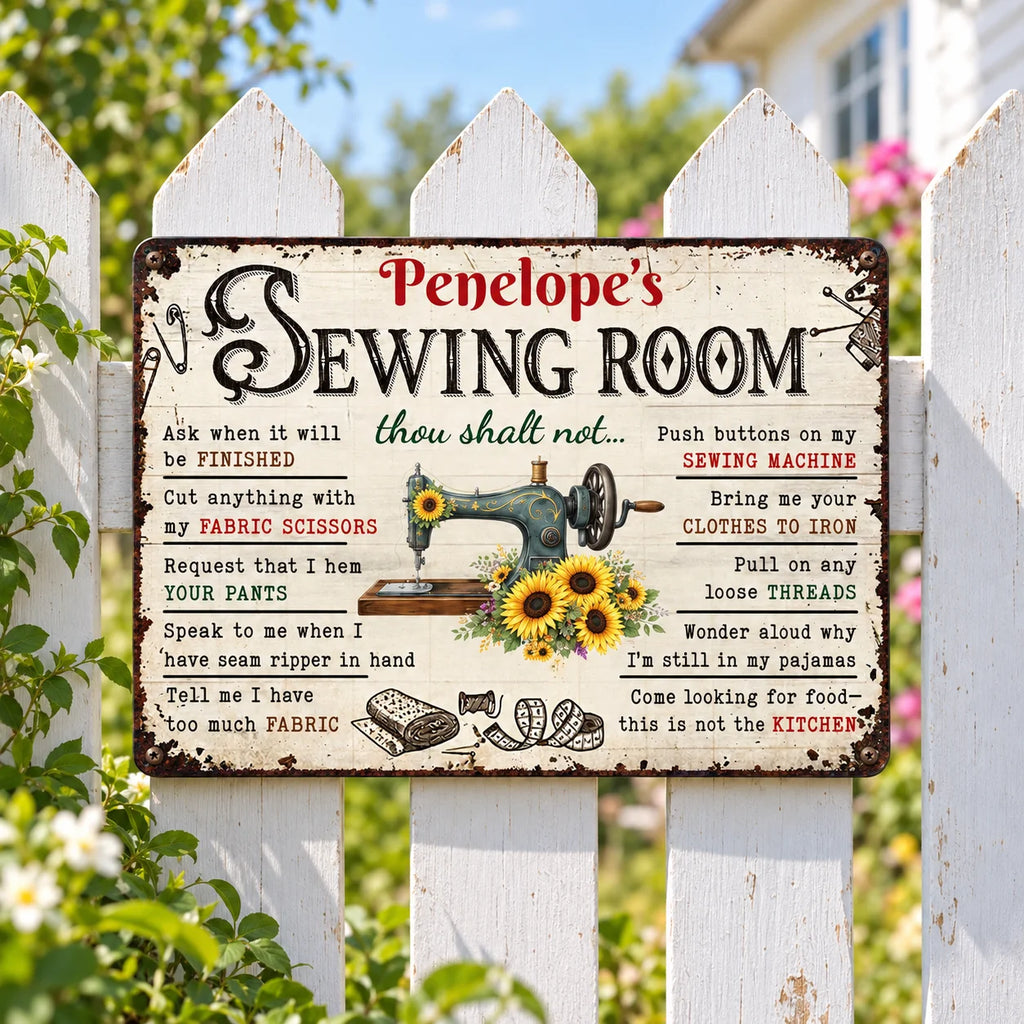 Sewing Room Sign Thou Shalt Not Ask When It Will Be Finished Funny Craft Room Decor Wall Art