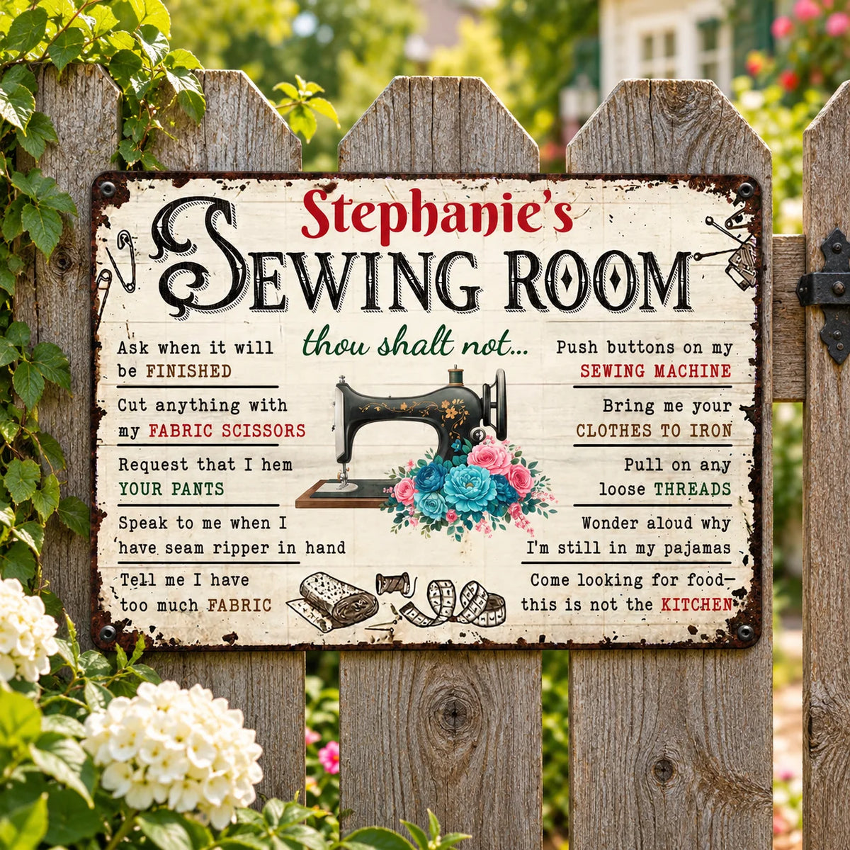 Sewing Room Sign Thou Shalt Not Ask When It Will Be Finished Funny Craft Room Decor Wall Art