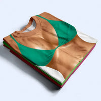 Personalized Novelty Body Print Matching Couple T-Shirts Custom Fake Muscle And Bikini Beach Vacation Tees