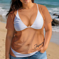 Custom Bikini Body Shirt Personalized Funny Swimsuit Cover Up Graphic Tee Bachelorette Party Gift