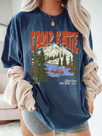 Personalized Oversized Graphic T-Shirt Custom Mountain Cabin Crew Group Trip Vintage Camp Shirt