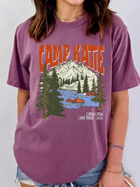 Personalized Oversized Graphic T-Shirt Custom Mountain Cabin Crew Group Trip Vintage Camp Shirt