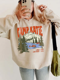 Personalized Oversized Graphic T-Shirt Custom Mountain Cabin Crew Group Trip Vintage Camp Shirt