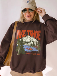Personalized Oversized Graphic T-Shirt Custom Mountain Cabin Crew Group Trip Vintage Camp Shirt