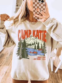 Personalized Oversized Graphic T-Shirt Custom Mountain Cabin Crew Group Trip Vintage Camp Shirt