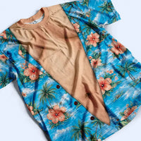 Custom Funny Hairy Chest Tropical T-Shirt Personalized Muscle Torso Fake Body Hawaiian Shirt Bachelor Party Gag Gift