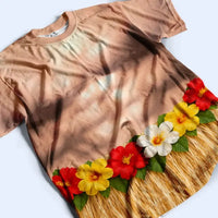Funny Hawaiian Luau Custom Body T-Shirt Coconut Bikini & Grass Skirt Novelty Costume Tee