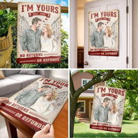 I'm Yours No Refunds Funny Couple Metal Sign Personalized Anniversary Gift
