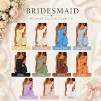 [Made-to-Order] Bride and Bridesmaid Pajama Sets Custom Name Ruffled Shorts Sleepwear Personalized Ruffle Pajama Set Embroidered Bridesmaid Gift Bride Bridesmaids