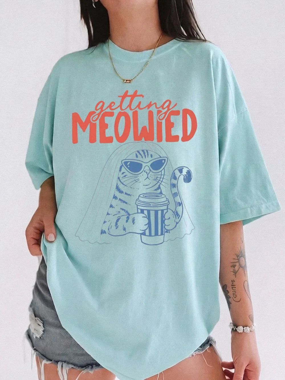 Getting Meowied Cat Wedding Tee Funny Bridal Shower Gift for Cat Mom