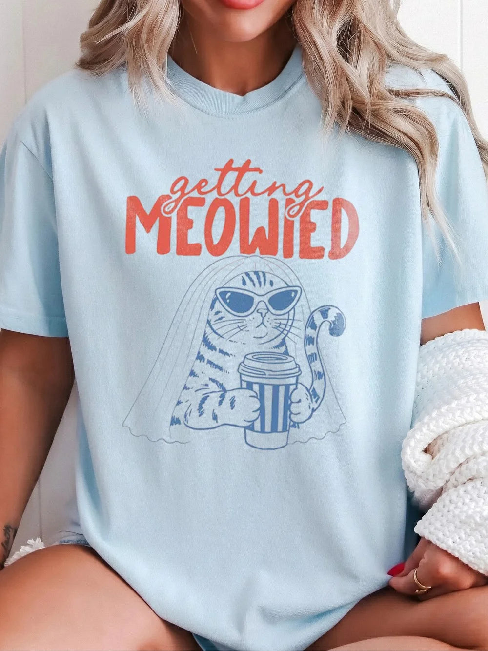 Getting Meowied Cat Wedding Tee Funny Bridal Shower Gift for Cat Mom