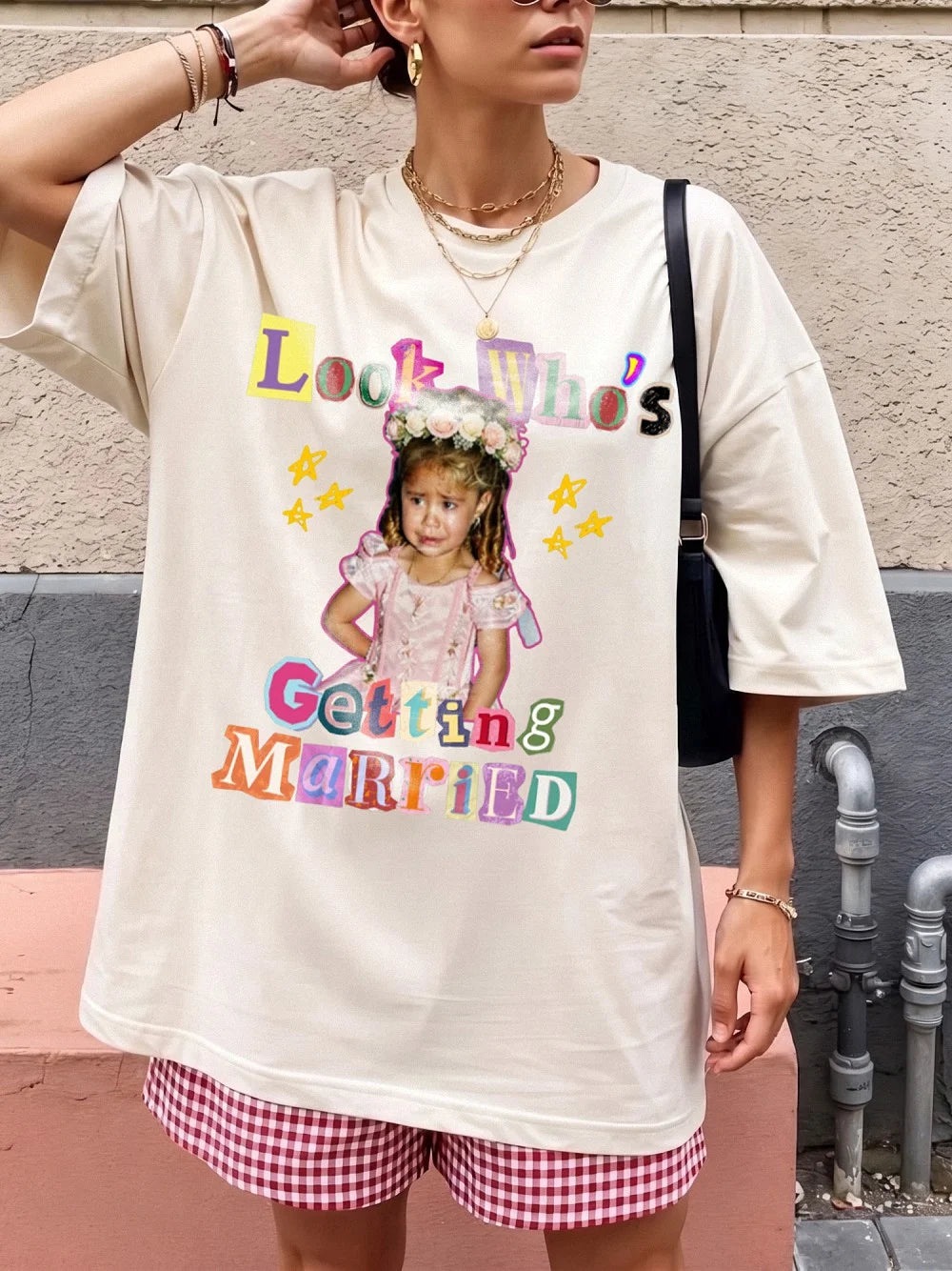 Look Who's Getting Married Custom Photo T-Shirt Funny Bachelorette Party Bridal Gift
