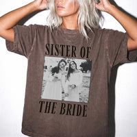 Sister of the Bride Custom Photo T-Shirt Personalized Bridal Party Wedding Weekend Tee