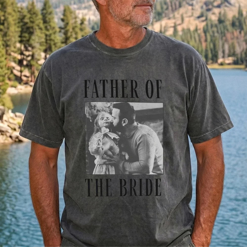 Father of the Bride Custom Photo Shirt Personalized Wedding Gift for Dad