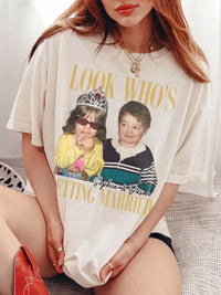 Look Who's Getting Married Custom Photo Tee Personalized Engagement Announcement Shirt